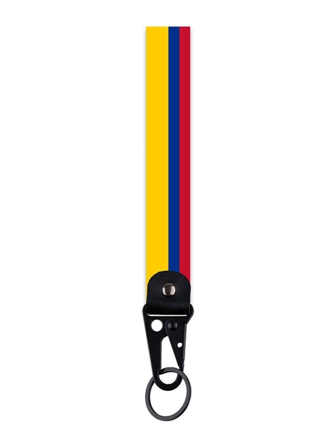Ruoming 1 PCS National Flag Wrist Keychain, 7.67 inch Length, Country Flag Design With Metal Ring (Colombia) - Image 1
